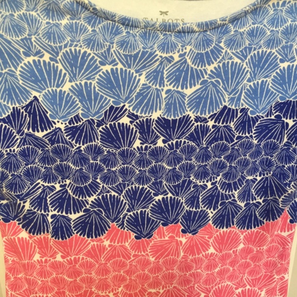 Talbots Blue and Pink Seashell Print Cotton Mini Dress - Picture 7 of 16